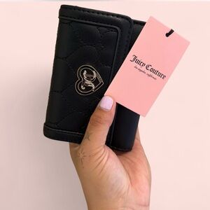 Juicy Couture Quilted Black Card Holder